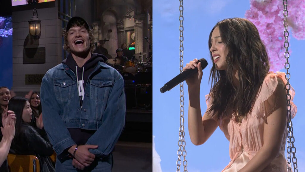 Connor Storrie and Olivia Rodrigo on 'Saturday Night Live.'