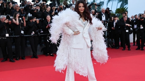 Her custom look was one of the best from the international film festival, styled by Mohit Rai and elevated with tailored cinching, lace layering, and a glamorous hairdo. (AFP)