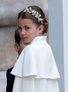 LONDON, ENGLAND - MAY 6: Princess Charlotte of Wales at Westminster Abbey during the Coronation of King Charles III and Queen Camilla on May 6, 2023 in London, England. The Coronation of Charles III and his wife, Camilla, as King and Queen of the United Kingdom of Great Britain and Northern Ireland, and the other Commonwealth realms takes place at Westminster Abbey today. Charles acceded to the throne on 8 September 2022, upon the death of his mother, Elizabeth II. (Photo by Mark Cuthbert/UK Press via Getty Images)