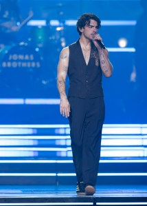 VANCOUVER, BRITISH COLUMBIA - NOVEMBER 11: Joe Jonas of Jonas Brothers performs on stage during their 'Five Albums. One Night. The World Tour' at Rogers Arena on November 11, 2023 in Vancouver, British Columbia, Canada. (Photo by Andrew Chin/Getty Images)