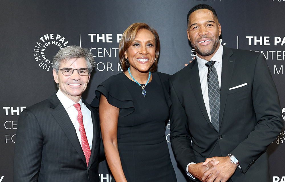 George Stephanopoulos, Robin Roberts and Michael Strahan