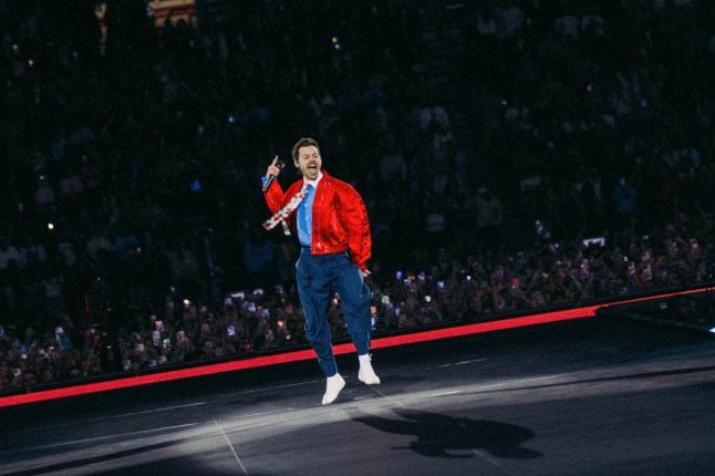 Harry Styles on stage in Amsterdam