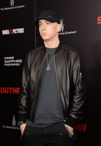 NEW YORK, NY - JULY 20:  Eminem attends the "Southpaw" New York premiere at AMC Loews Lincoln Square on July 20, 2015 in New York City.  (Photo by Kevin Mazur/WireImage)
