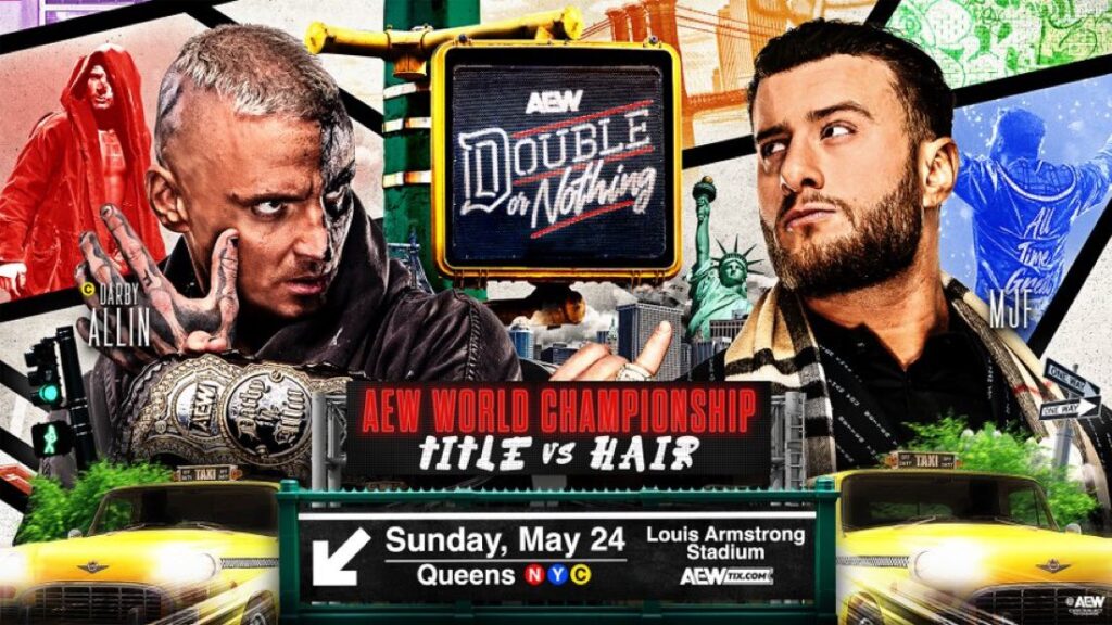 AEW Double or Nothing MJF vs. Darby Allin match graphic