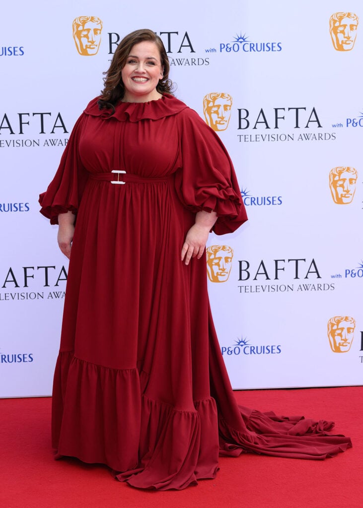 Jessica Gunning wears custom Edeline Lee to the 2026 BAFTA TV Awards in London
