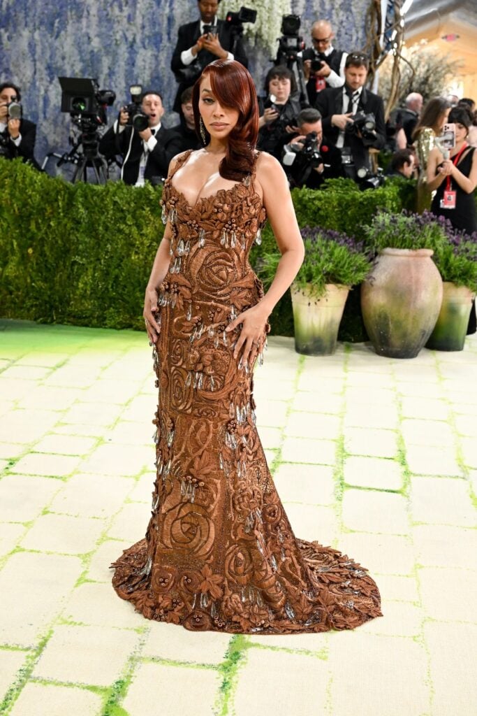 Lala in custom Wiederhoeft embellished gown at the 2026 Met Gala
