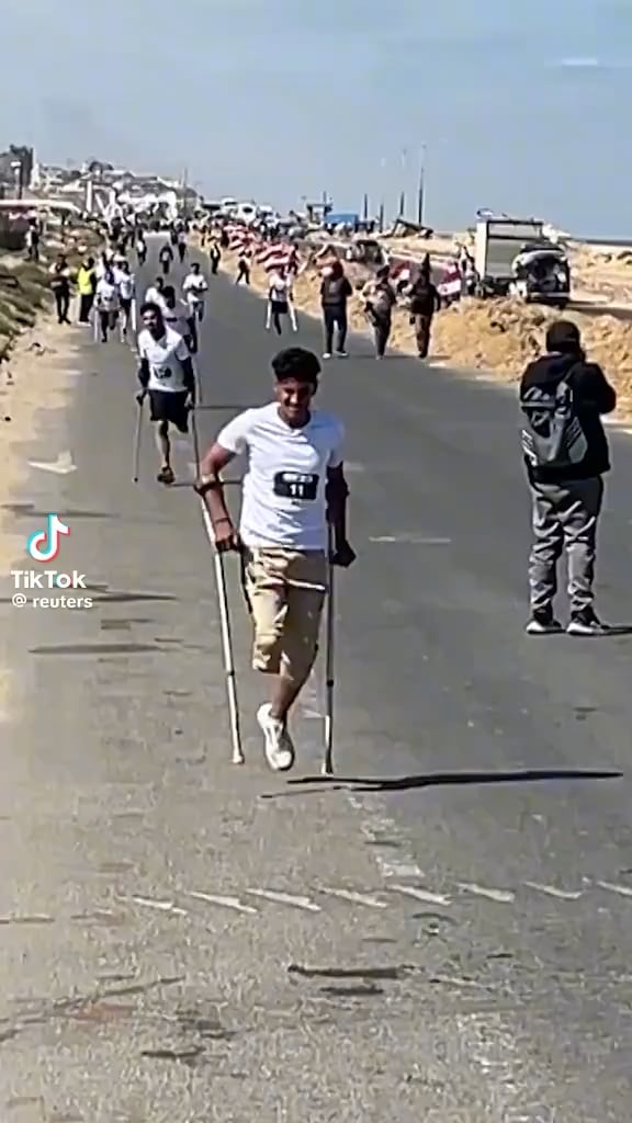 Palestinians ran in central Gaza for the 10th edition of Palestine International Marathon, which brought together some 1,900 participants, according to organizers.