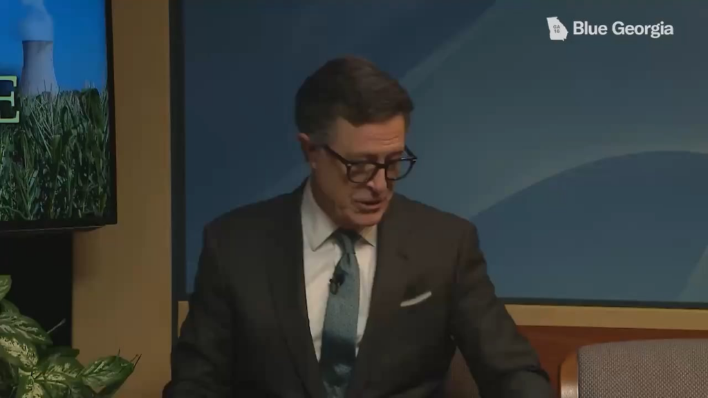 A day after his show was canceled by CBS, Stephen Colbert guest-hosted 'Only in Monroe,' a local public access show in Monroe, Michigan, along with musical director Jack White.