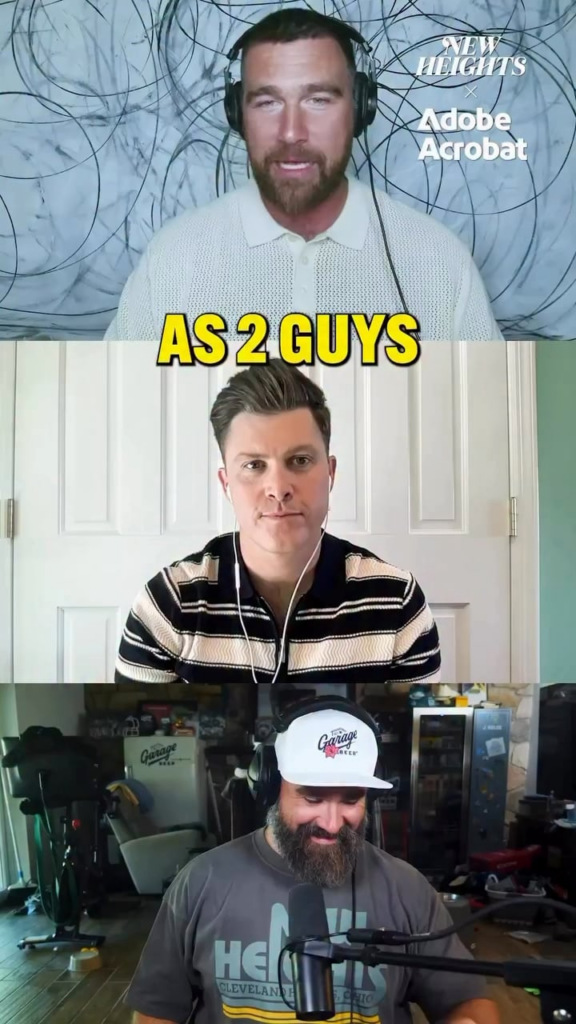 Colin Jost, Travis Kelce & Jason Kelce bond over being the +1s in their relationships.
