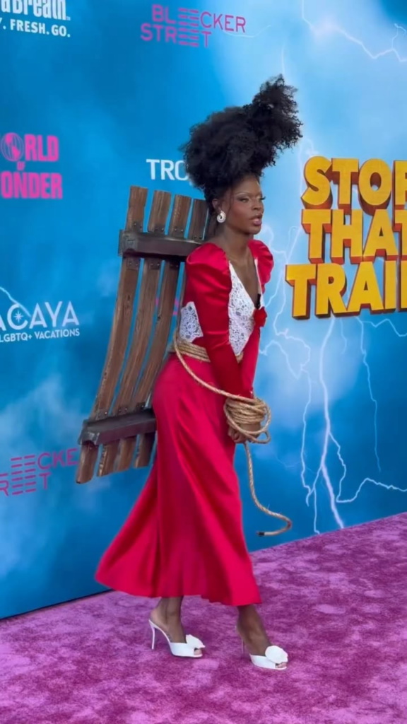 Symone’s camp look at the premiere of STOP! THAT! TRAIN!