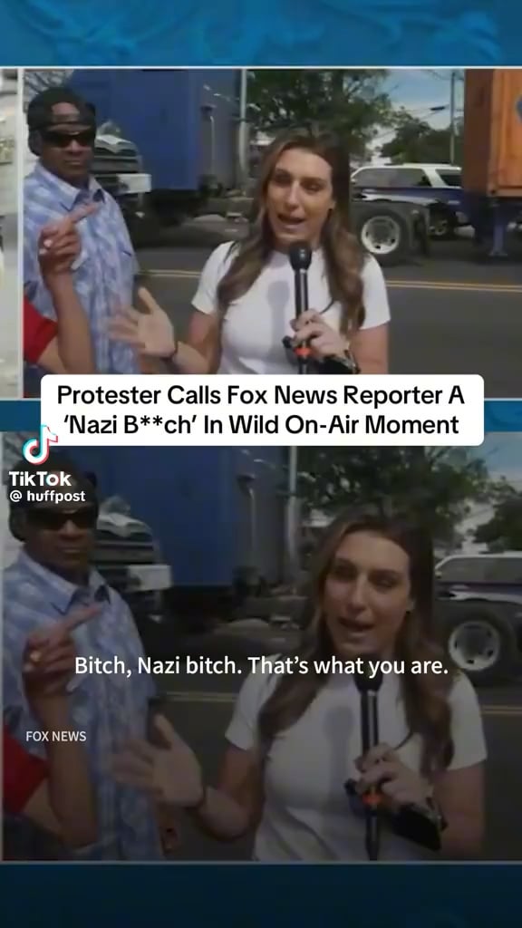 Fox News correspondent Alexis McAdams had a heated on air encounter with an ICE protester calling her a “Nazi Bitch”