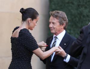 Selena Gomez and Martin Short at the "Marty, Life is Short" Los Angeles premiere held at The Egyptian Theatre on May 06, 2026 in Los Angeles, California.