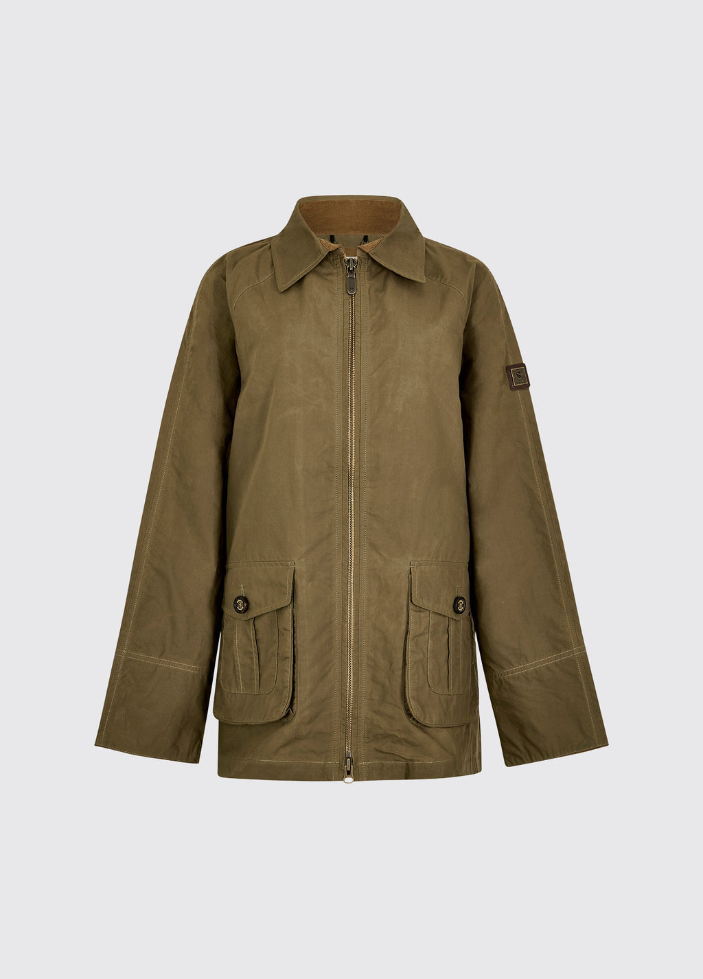 Delaney Women's Wax Cotton Utility Jacket - Dusky Green