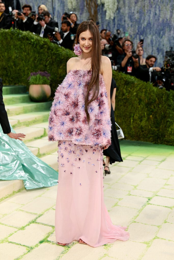 Sunday Rose Kidman Urban wearing Dior gown with gradient floral embroidery at the Met Gala
