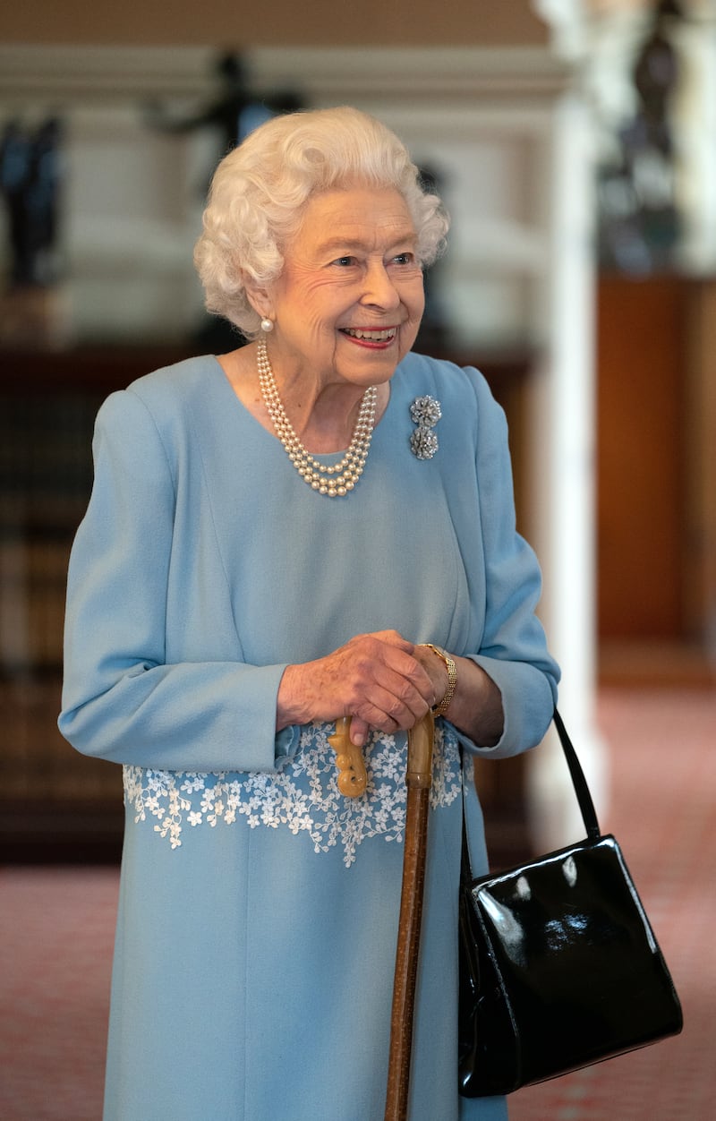 Queen Elizabeth II during a reception celebrating her Platinum Jubilee in 2022