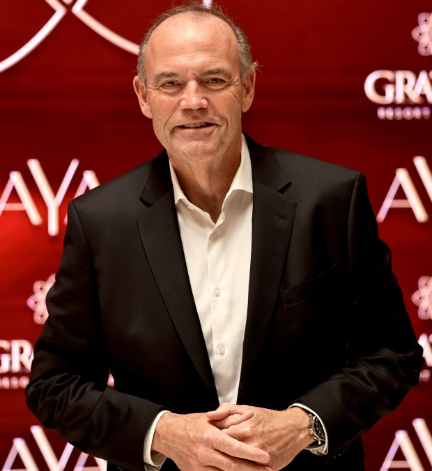 Chef Charlie Palmer makes an appearance on the red carpet at the grand opening of Graton Resort and Casino's rooftop restaurant, AYA, Thursday, May 7, 2026, near Rohnert Park. (Kent Porter / The Press Democrat)