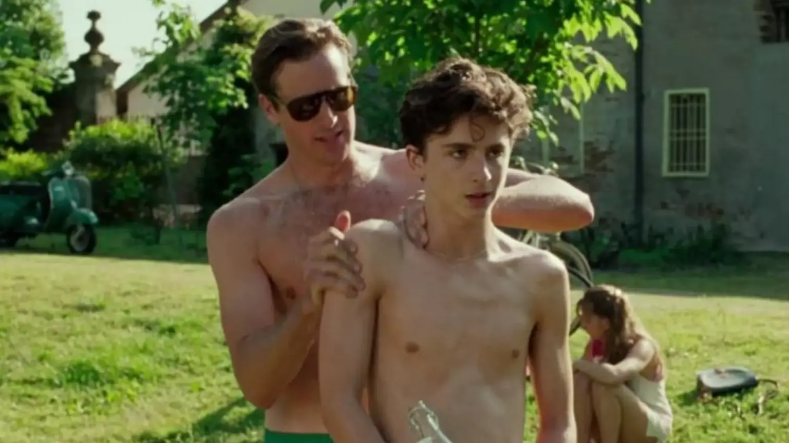 Armie Hammer and Timothee Chalamet in Call Me By Your Name