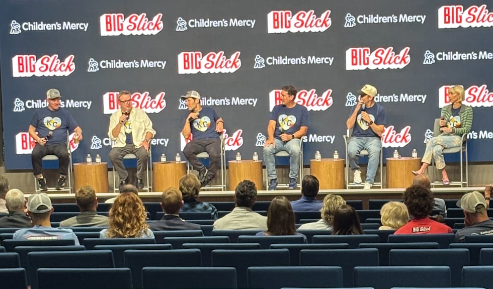 Big Slick celebrity guests (from left): David Koechner, Eric Stonestreet, Paul Rudd, Rob...