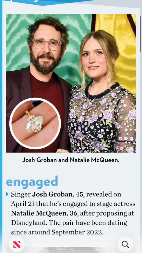 Katy Perry reacts to ex Josh Groban’s engagement to Natalie McQueen, using her song ‘The One That Got Away’ (which the song is about)