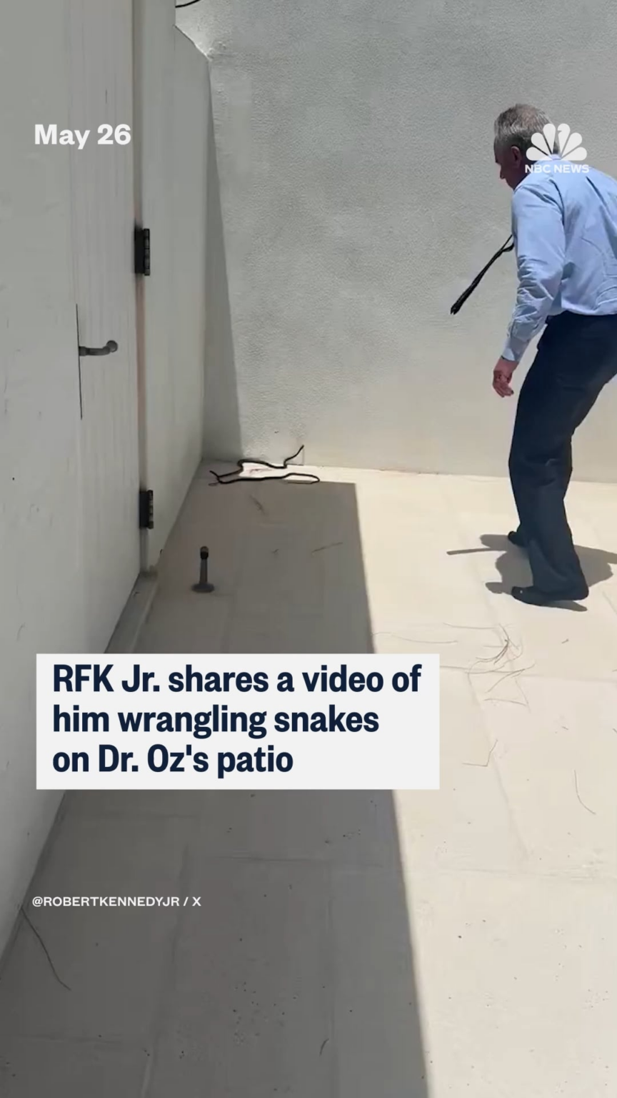 RFK Jr. shares video of him wrangling snakes on Dr. Oz's patio