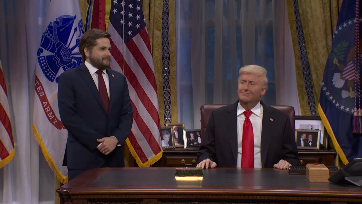 Will Ferrell as the ghost of Jeffrey Epstein in SNL season finale: