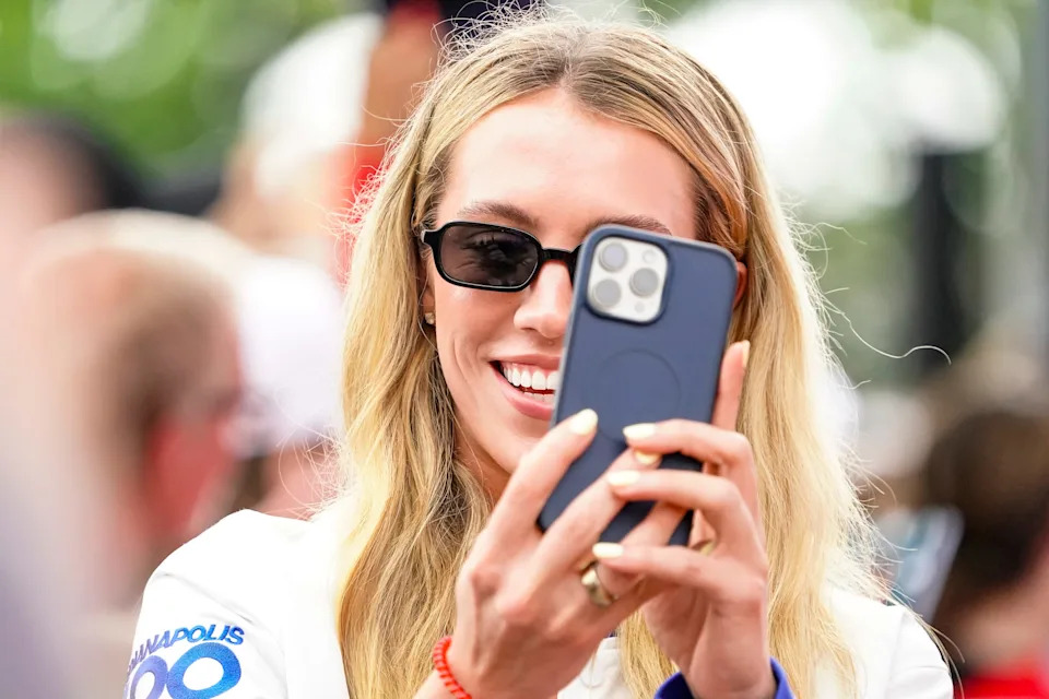 Indiana Fever guard Lexie Hull walks the celebrity red carpet on Sunday, May 24, 2026, during the 110th running of the Indianapolis 500 at Indianapolis Motor Speedway.