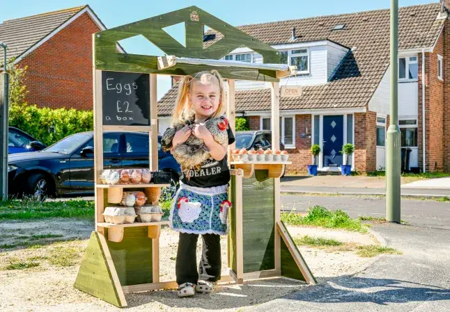 Maisie has since been gifted a new egg stand by supermarket chain Aldi (Aldi/Solent News)