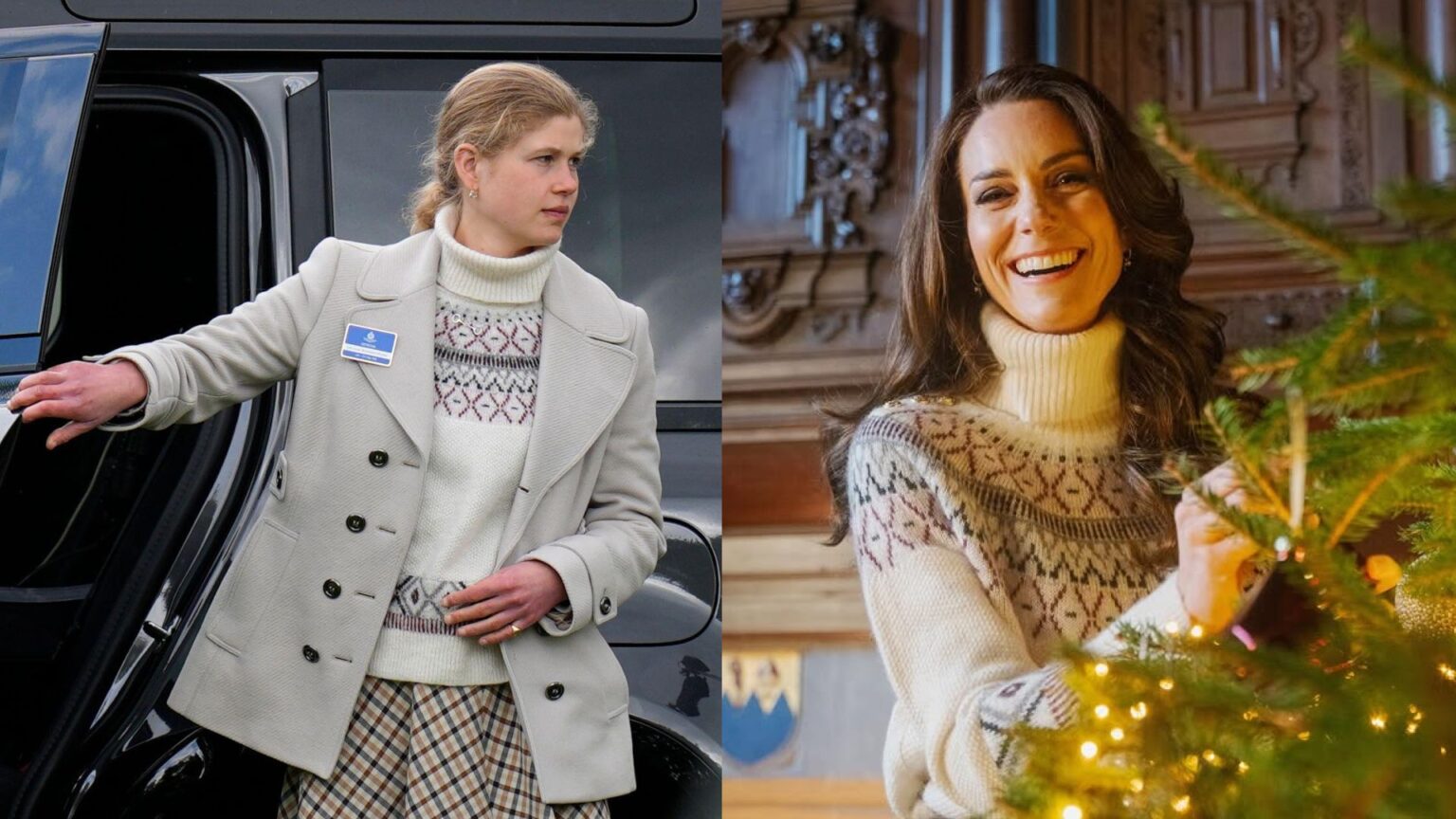 Princess Kate and Lady Louise wearing the same fairisle sweater