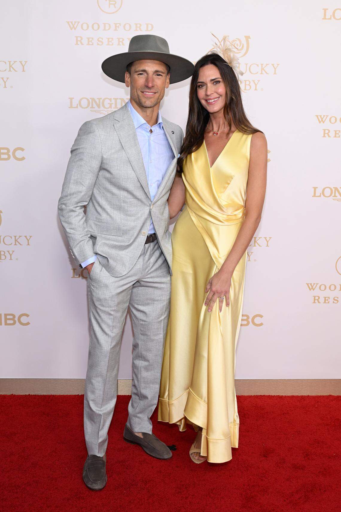 LOUISVILLE, KENTUCKY - MAY 02: (L-R) Andrew Walker and 
Odette Annable attend the Kentucky Derby 152 at Churchill Downs on May 02, 2026 in Louisville, Kentucky. (Photo by Daniel Boczarski/Getty Images for Churchill Downs)