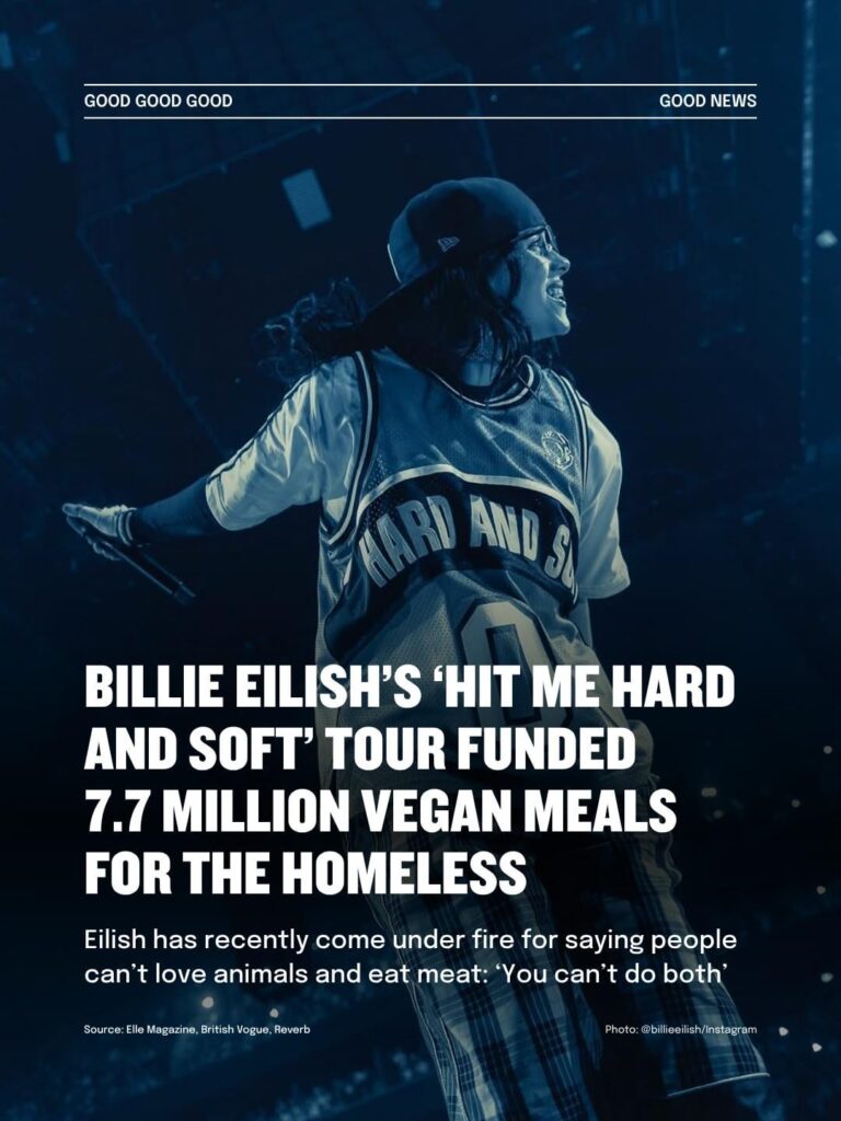 Apparently Billie Eilish's tour funded 7.7 million vegan meals