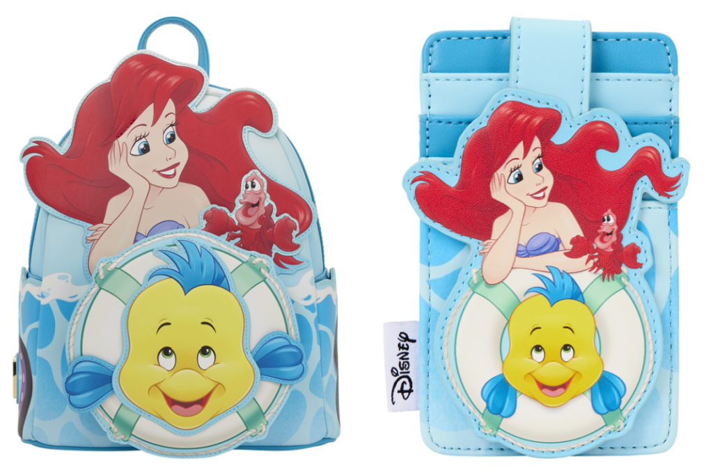 Loungefly Goes Under the Sea with Ariel, Flounder, and Sebastian Mini Backpack & Wallet