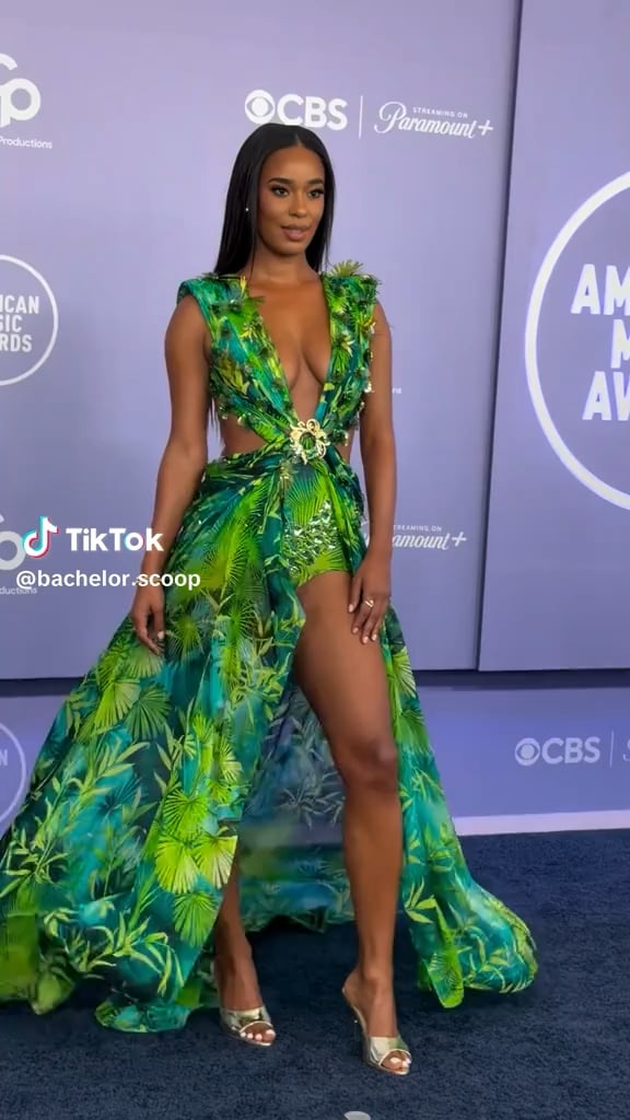 Summer House star Mia Calabrese in a JLo (or Off Campus) inspired dress at the AMA in Las Vegas (May 25, 2026)