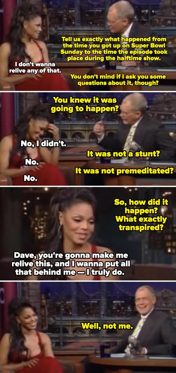 Janet Jackson and David Letterman