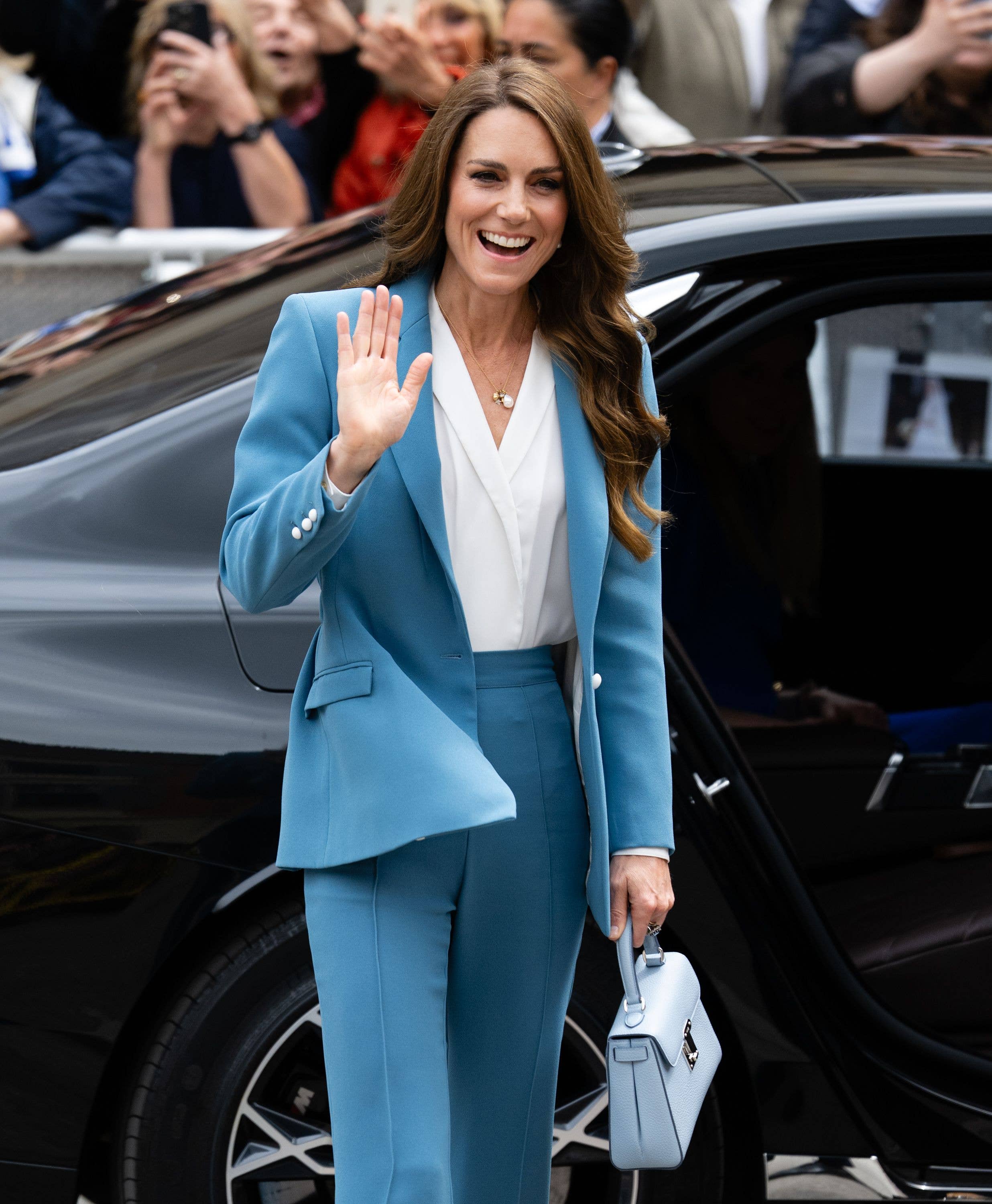 Kate Middleton, the Princess of Wales visits the Piazza Camillo Prampolini where she is welcomed to the city at Reggio Emiliaâs Town Hall during the first day of her visit to Reggio Emilia on May 13, 2026 in Reggio Emilia, Italy. 