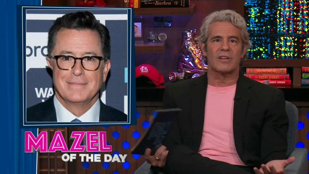 Andy Cohen Gives Stephen Colbert Shoutout On Final Week Of 'The Late Show': "Where Else Can We Turn For The Unique Perspective Of The Straight White Male?"