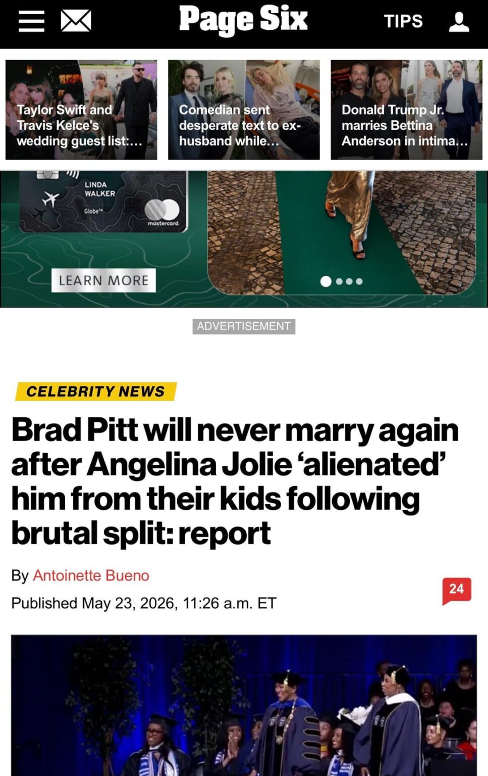 Seems like Brad Pitt is starting another PR campaign right after Zahara Jolie’s graduation went viral. Sudden news of him never wanting to marry again after Angelina Jolie supposedly ‘alienated’ him from the kids