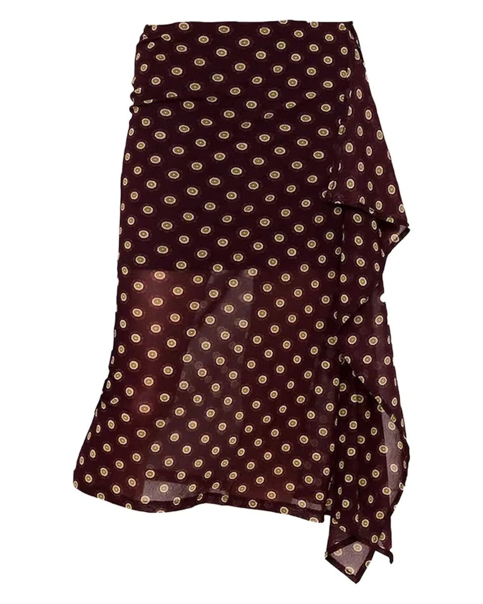 Layered Mesh Wrap Skirt
