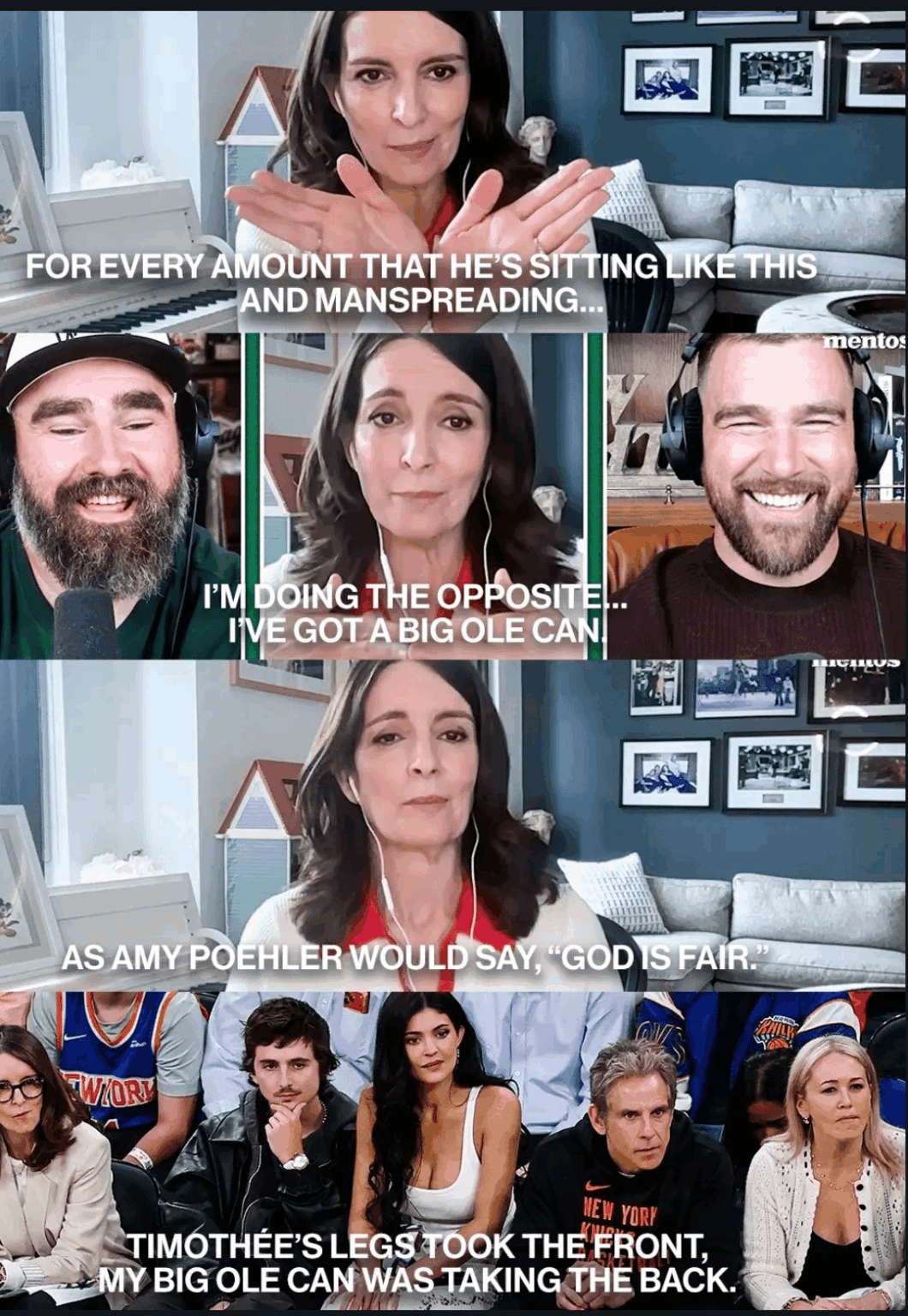 Tina Fey on sitting next to Timothée Chalamet