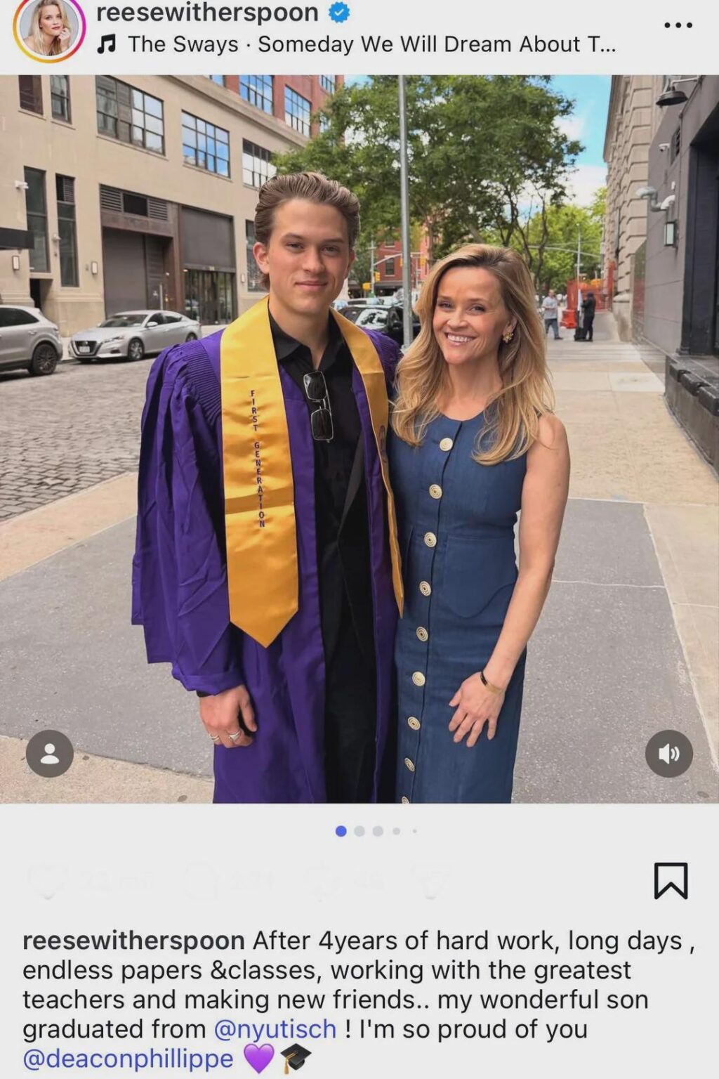 Reese Witherspoon and Ryan Phillipe’s son, Deacon has graduated from college