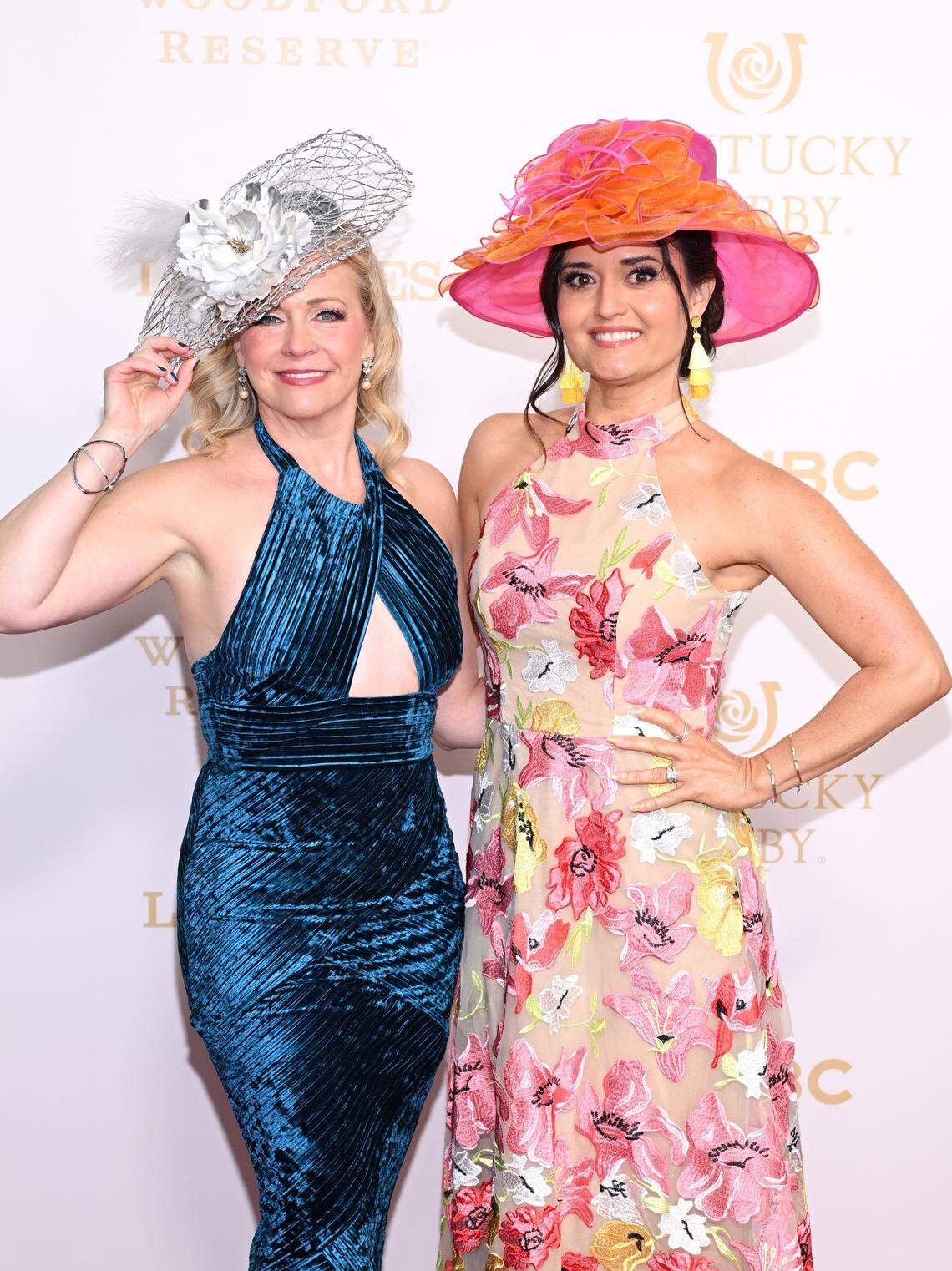 LOUISVILLE, KENTUCKY - MAY 02: (L-R) Melissa Joan Hart and Danica McKellar attend the Kentucky Derby 152 at Churchill Downs on May 02, 2026 in Louisville, Kentucky. 