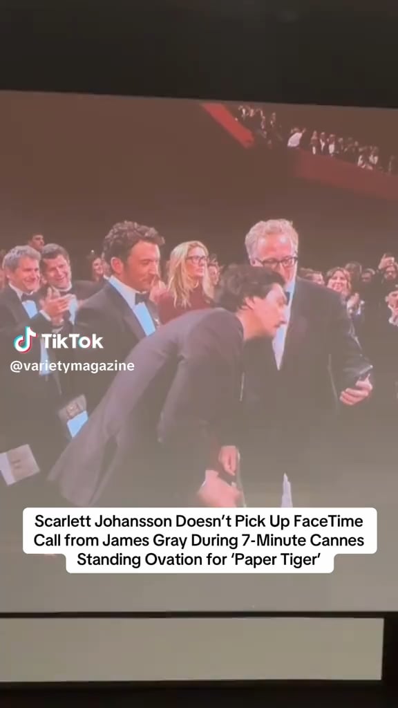 Scarlett Johansson missed the Cannes premiere of “Paper Tiger,” so director James Gray tried to FaceTime her during the film’s standing ovation. She didn’t answer.