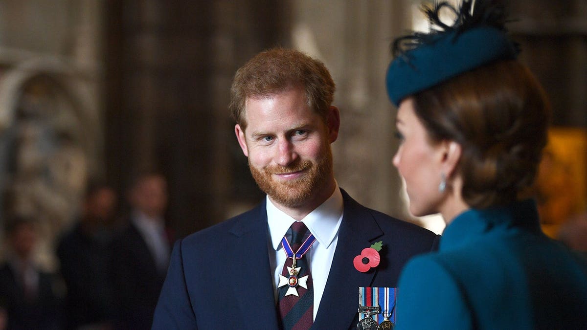 Catherine Duchess of Cambridge and Prince Harry attending ANZAC Day Service at Westminster Abbey