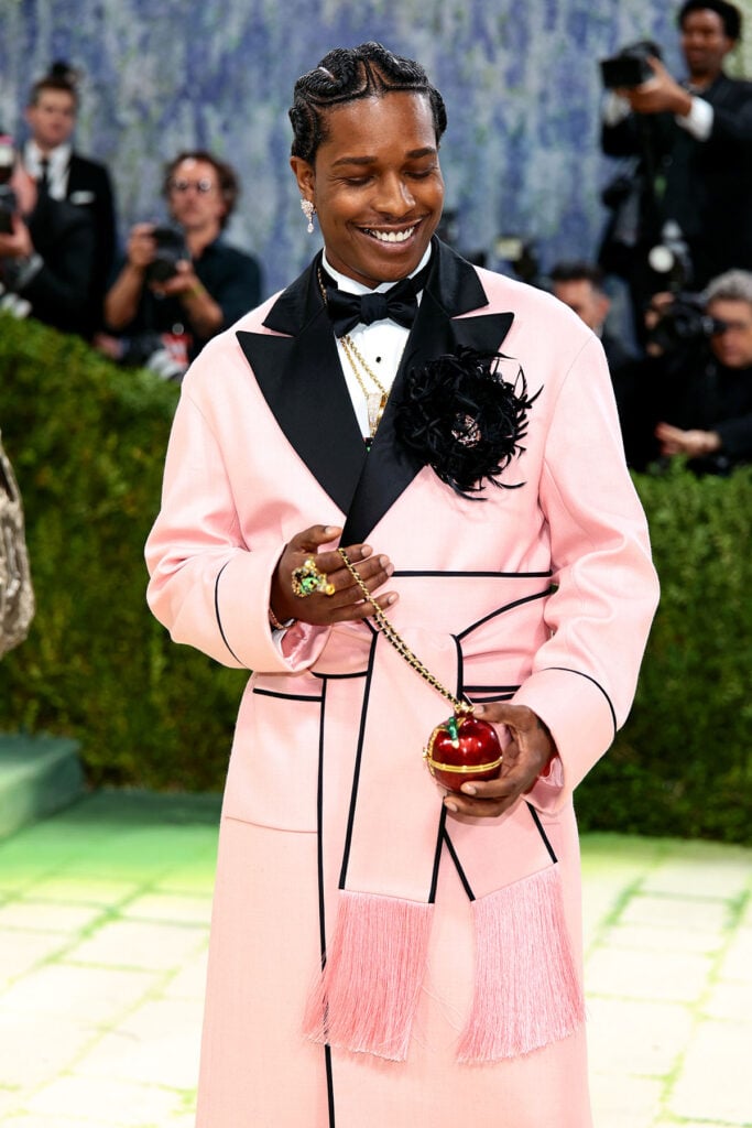 A$AP Rocky wearing a Chanel Apple bag at the 2026 Met Gala