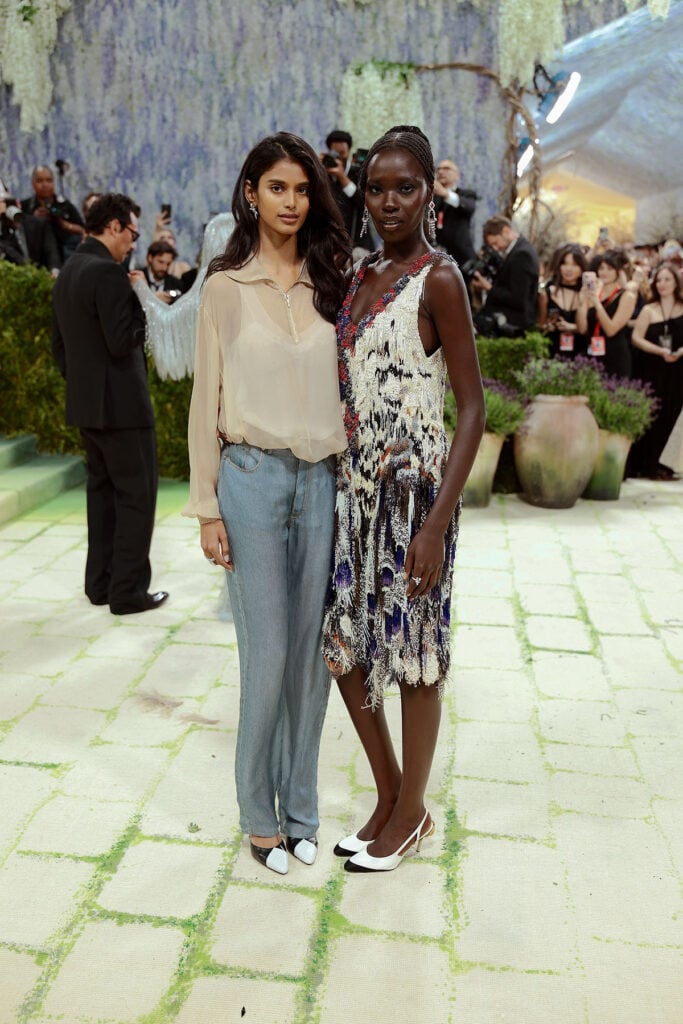 Awar Odhiang wearing a fully beaded Chanel Haute Couture dress at the 2026 Met Gala
