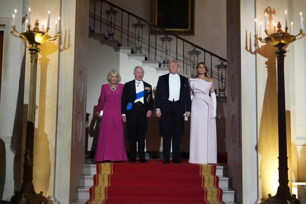 The President and First Lady Melania Trump rolled out the red carpet for King Charles and Queen Camilla. AP