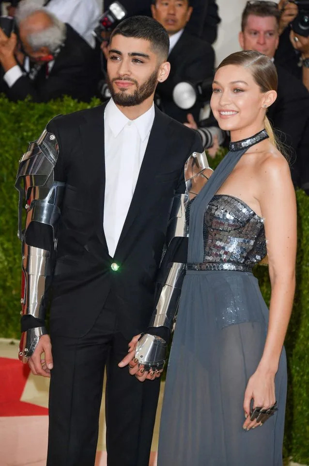 Zayn Malik and Gigi Hadid smile on the Met Gala carpet in N.Y.C. on May 2, 2016Credit: George Pimentel/WireImage