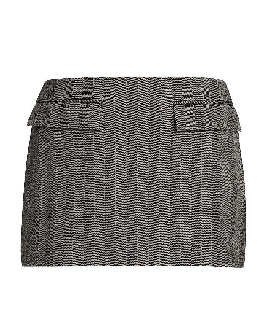 Striped Wool-Cashmere Miniskirt