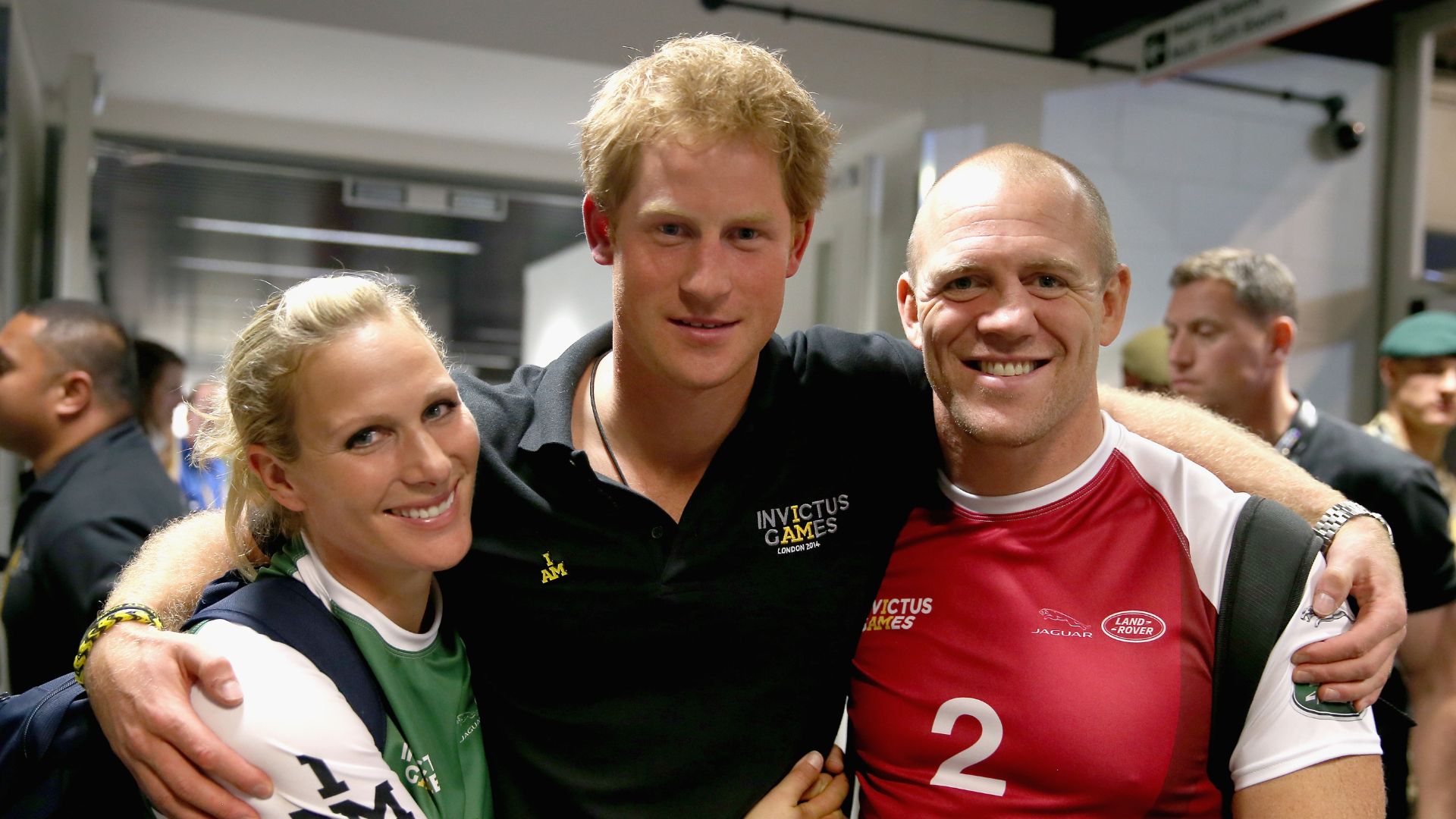 Zara Tindall, Prince Harry and Mike Tindall in 2014