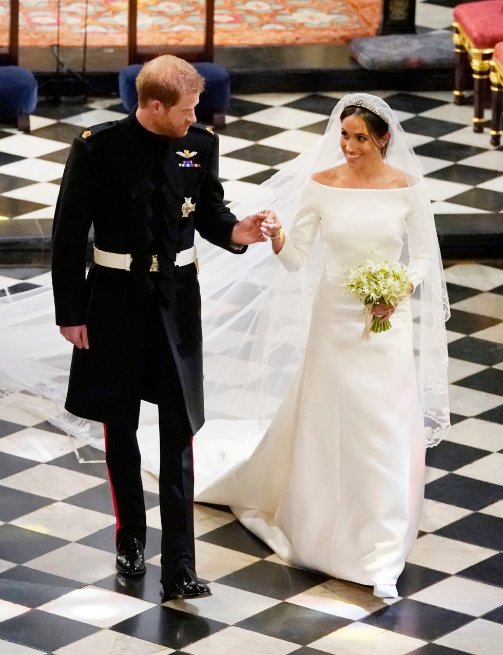 windsor, united kingdom may 19 prince harry, duke of sussex and the duchess of sussex depart following their wedding in st georges chapel at windsor castle on may 19, 2018 in windsor, england photo by owen humphries  wpa poolgetty images