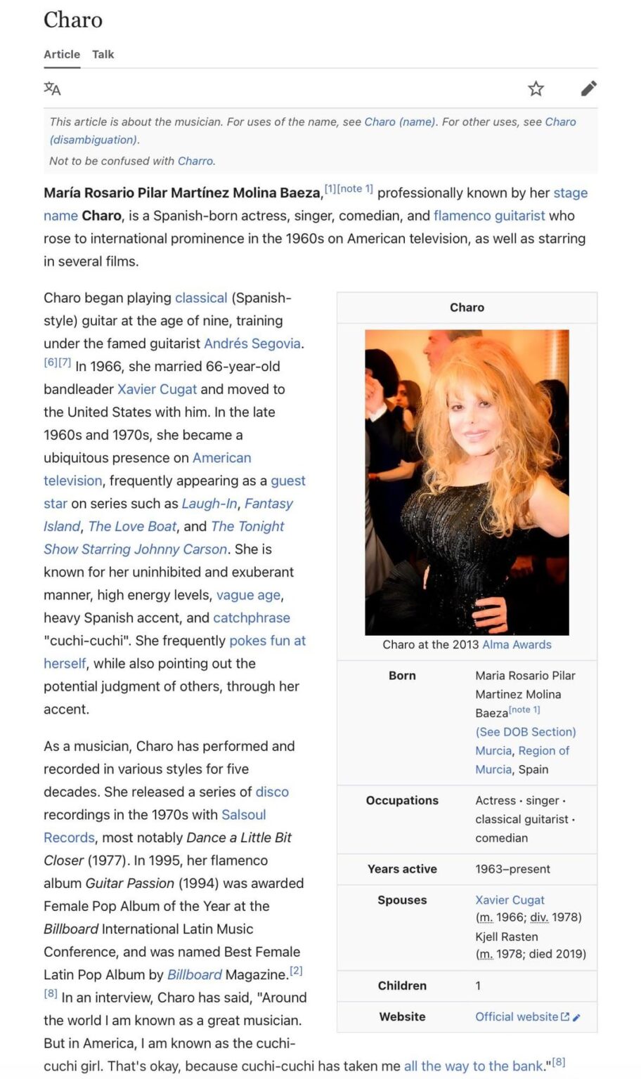 Nobody knows how old charo is …🎂?